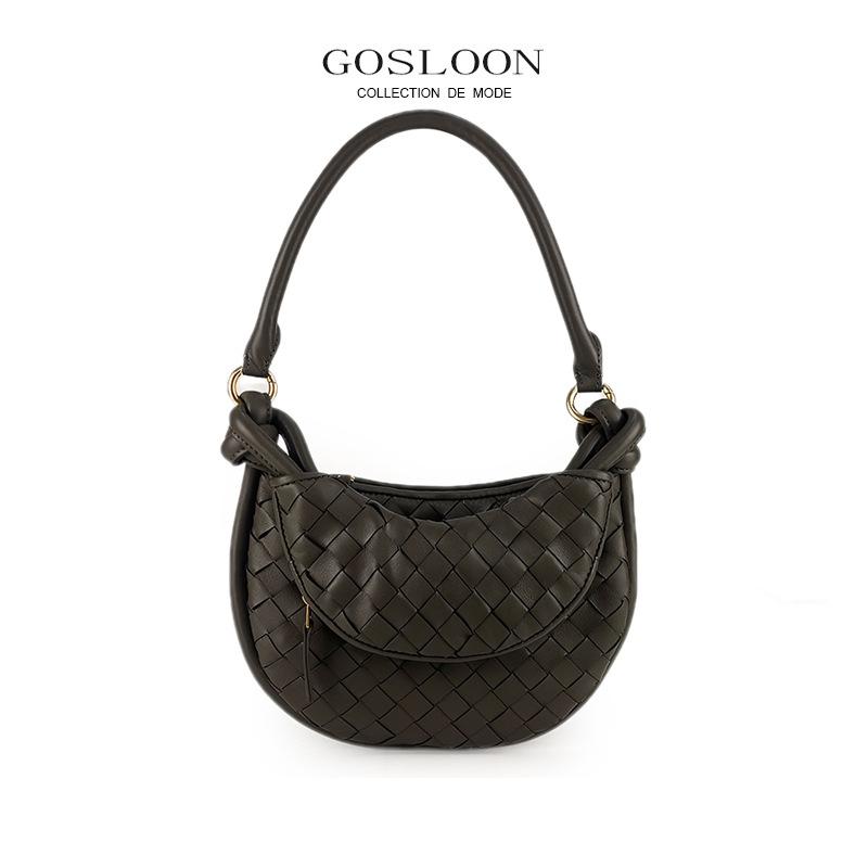 ・カラー: 瑪瑙灰, 原版紫, 钢铁灰, 铜石绿・スタイル: ストリート・素材: 本革 (羊皮)・バッグのスタイル: 腋下バッグ・バッグのサイズ: 小・流行の要素: 編み込み・裏地の素材: 羊皮・バッグの形状: 貝殻型・開閉方法: 巾着・バ...