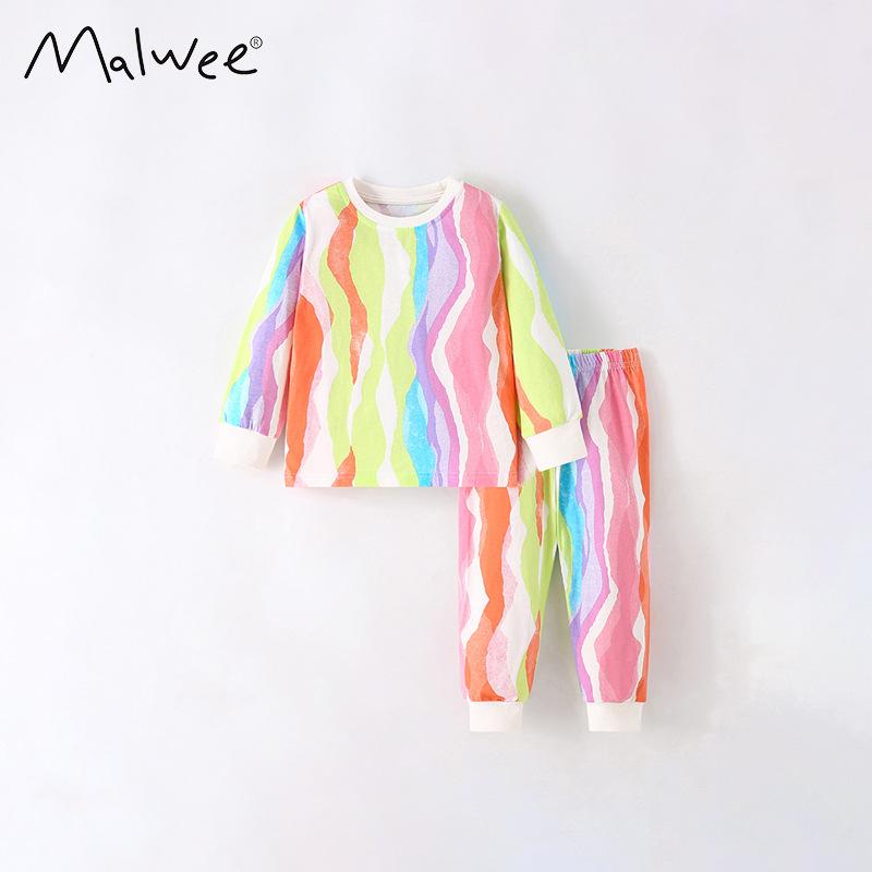 子供用セットアップ 秋冬 子供服 女の子 2点セット 長袖トップス パンツ 上下セット 花柄 抽象柄 かわいい 普段着 部屋着 コットン