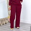 スウェット レディース カジュアル セットアップ 無地 パンツスーツ ポリエステル 長袖 秋冬 酒 красны..