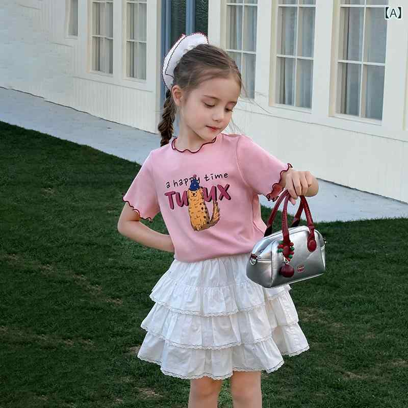 Tシャツ キッズ 女の子 半袖 子供服 トップス カットソー 通気性 コットン かわい...