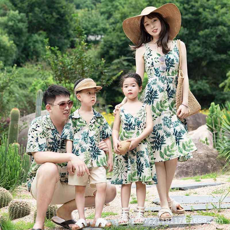 親子服 メンズ シャツ レディース ワンピース セットアップ 親子コーデ 家族旅行 春夏 綿 80 90 100 11..