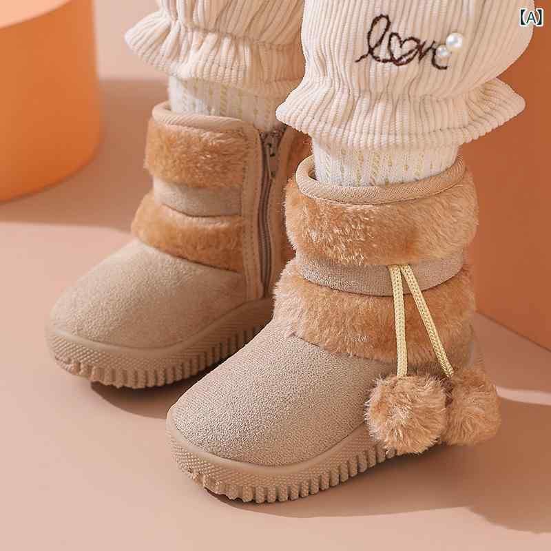 スノーブーツ キッズ 子供 男女兼用 防寒 暖かい 裏起毛 厚底 滑り止め ショートブ...