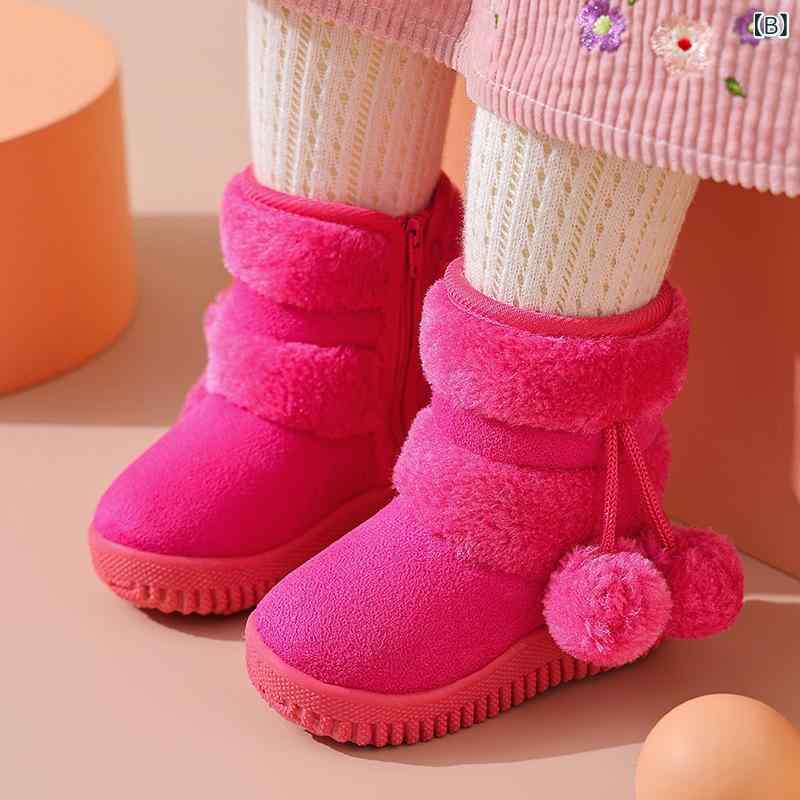 スノーブーツ キッズ 子供 男女兼用 防寒 暖かい 裏起毛 厚底 滑り止め ショートブ...