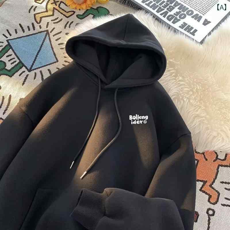 パーカー メンズ 男性用 裏起毛 スウェット プルオーバー フード付き 秋冬 暖かい ゆったり 大きめサイズ プリント コットン ブラック グレー