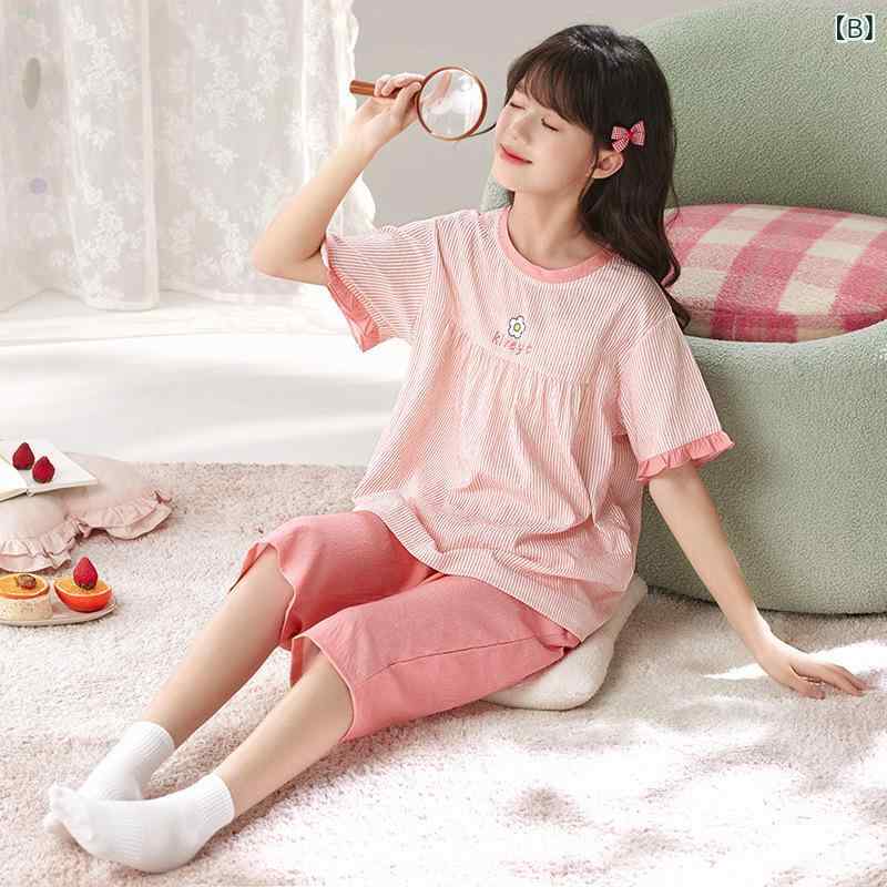 子供用パジャマ 女の子 夏用 接触冷感 薄手 プリンセス風 かわいい ホームウェア ...