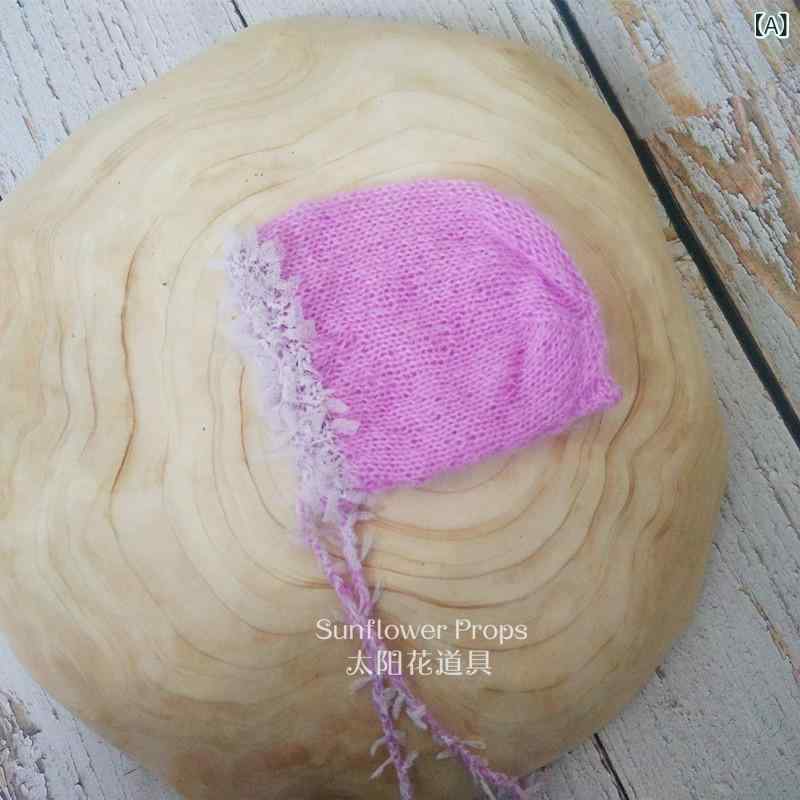 ベビー 帽子 レース ニット帽 花柄 0～3ヶ月 春夏 秋冬 写真撮影用 新生児 赤ちゃん 毛糸