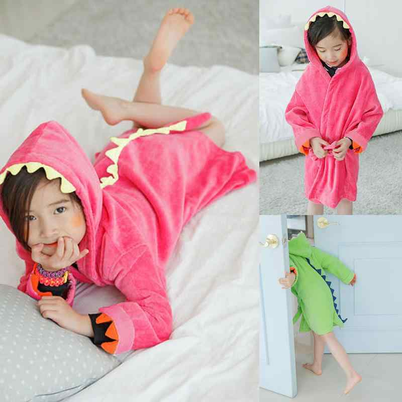バスローブ キッズ 子供用 綿100％ 吸水性 フード付き ポンチョタイプ 黄緑色 ローズ 浅青色 レンコン..