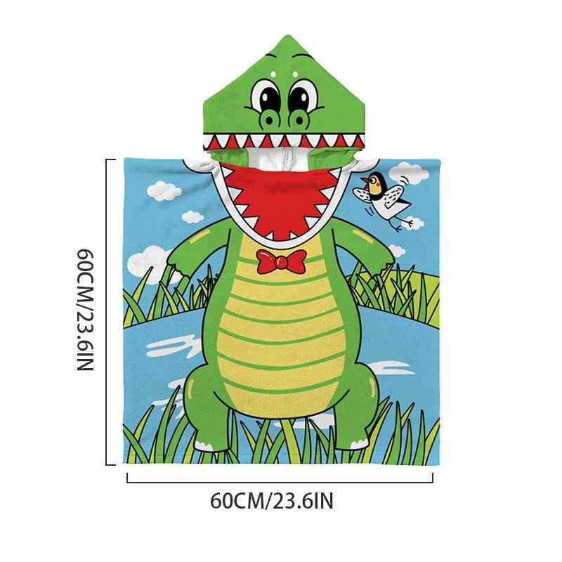 キッズ バスローブ ポンチョ フード付き 超極細繊維 吸水速乾 プリンセス アリゲーター シャーク ユニコーン マーメイド 象 羊 ビーチ 海水浴 プール