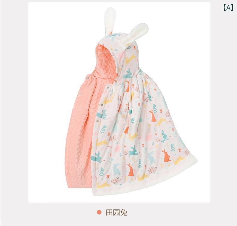 キッズ ポンチョ 秋冬 中綿入り フード付き ベビー ケープ おくるみ コート 子供服 アウター 綿100% 田園ウサギ 青い星空 アフリカ草原 縁起の良いウサ...