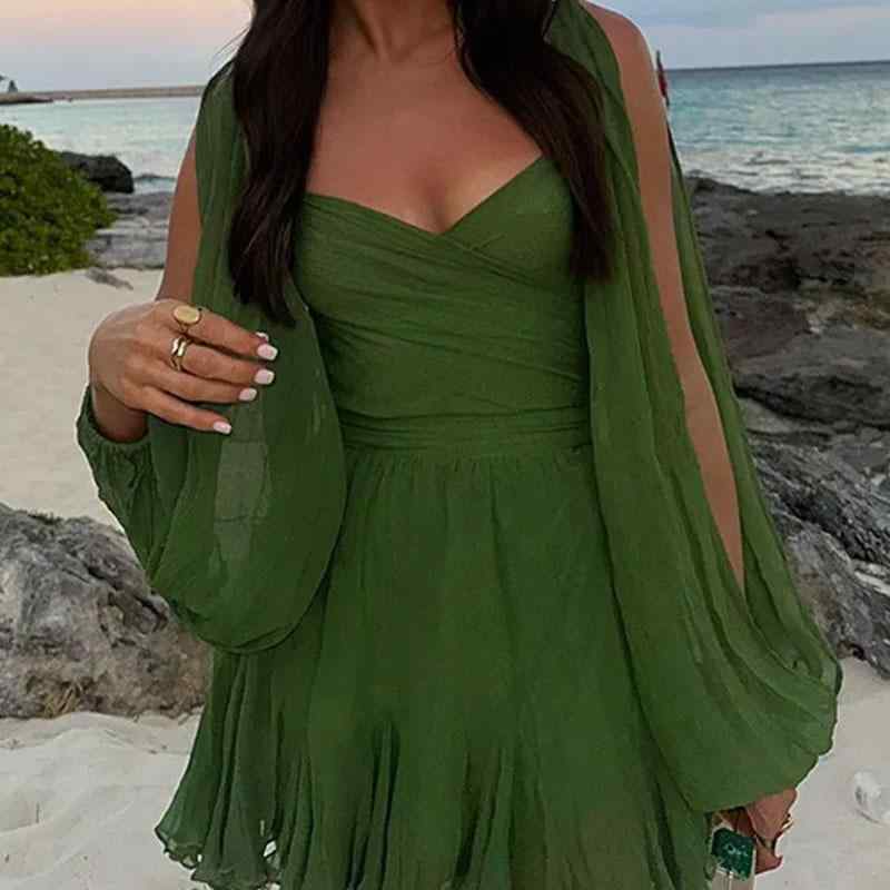 ワンピース レディース Vネック 無地 長袖 Aライン ひざ丈 ポリエステル 春秋 普段使い 通勤 エレガント 赤 黒 ヒョウ柄