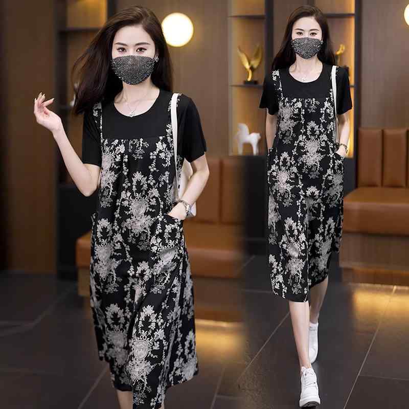 ワンピース レディース 大きいサイズ 花柄 Aライン ミモレ丈 半袖 ゆったり 2XL 3XL 4XL 5XL ぽっちゃりさん 復古風