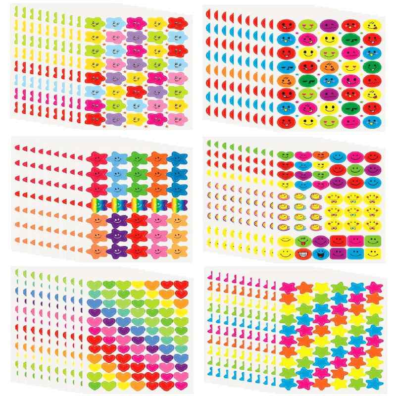 ご褒美シール トイレトレーニングシール ステッカー かわいい 微笑み/星/ハート/円 シール 大容量 DIY 手作り 日記/アルバム/手帳/授業用