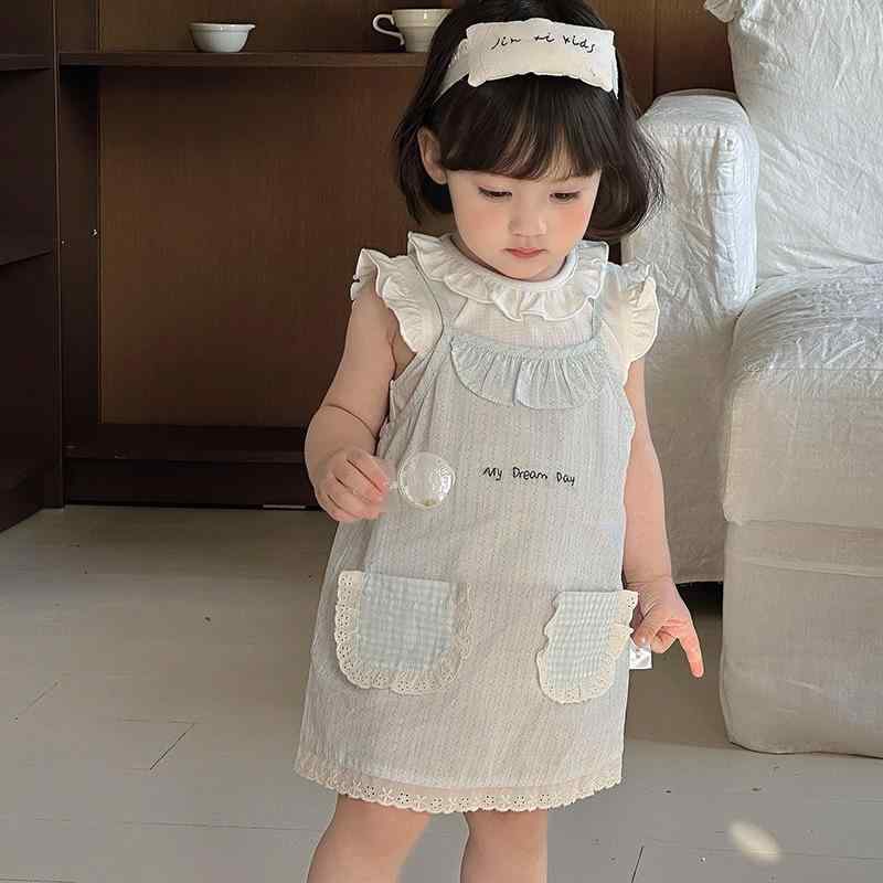 子供用セットアップ ノースリーブTシャツ キャミソールワンピース 2点セット ベビー服 薄手 春夏 赤ち..