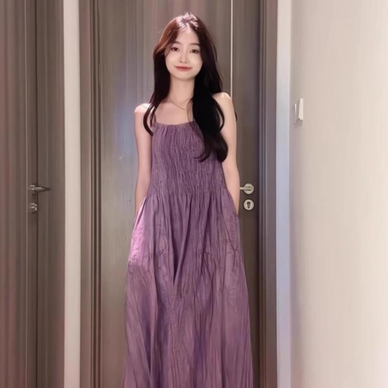 ワンピース レディース 大きいサイズ 絞り染め サロペットスカート Aライン Vネック 高腰 マキシ丈ワンピース 中国風