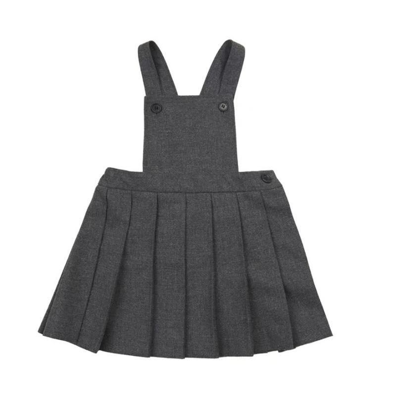 ワンピース キッズ 子供服 羊毛 ウール ジャンパースカート グレー Aライン 秋冬 ミドル丈 膝丈 80 90 ..