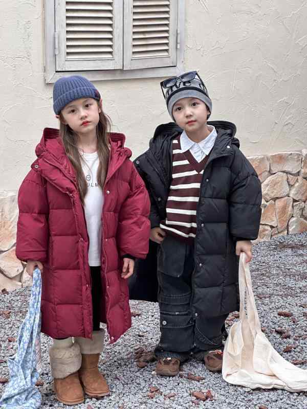 子供服 ダウンジャケット 男女兼用 中綿 コート キッズ ロング丈 厚手 防寒 撥水 アウター 冬服 120cm ..
