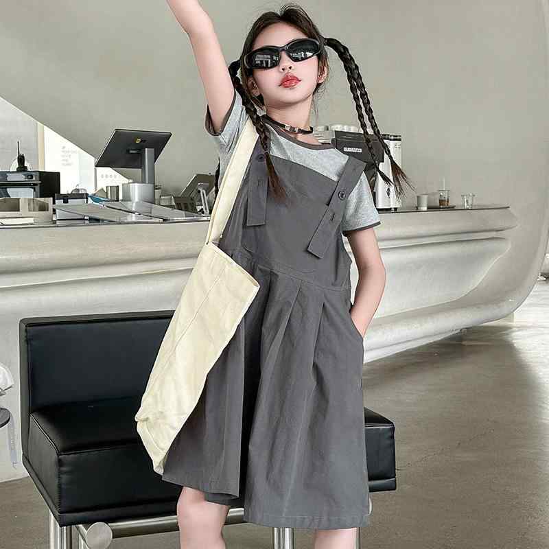 ・対象: 女の子・スタイル: 韓国風・セット内容: スカート、トップス（2点セット）・対象年齢: 8歳以上（身長140cm以上）・シーズン: 夏・袖丈: 半袖・厚さ: 薄手・素材: 綿・生地: 綿・カラー: 画像色・サイズ: 120cm, 130cm, 140cm, 150cm, 160cm, 170cm・カテゴリ: 子供用セットアップ