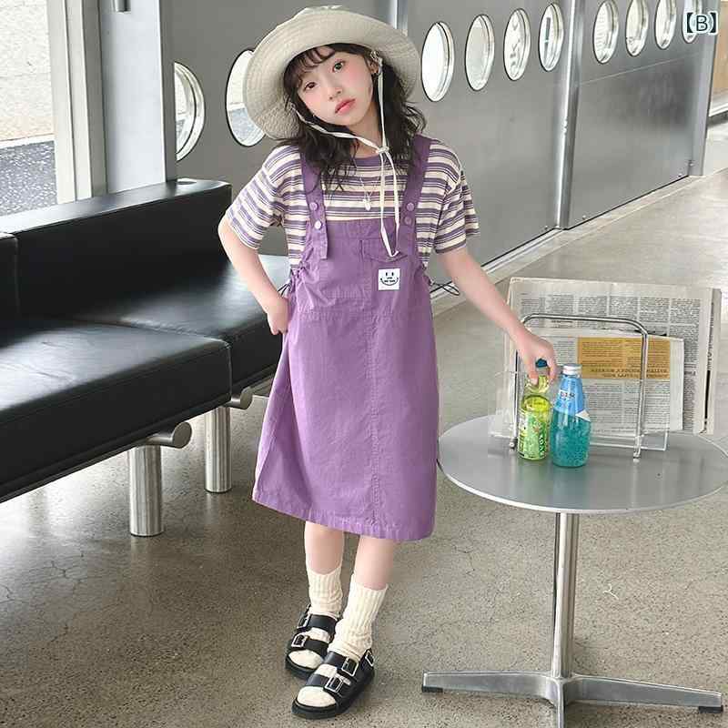 子供用スカート セットアップ 女の子 夏物 ワンピース Tシャツ キャミソール 2点セット 薄手 120cm 130cm 140cm 150cm 160cm 170cm