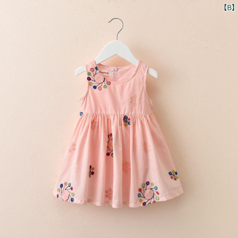 ワンピース 女の子 子供服 吊りスカート 春夏 Aライン 花柄 プリンセス かわいい ...