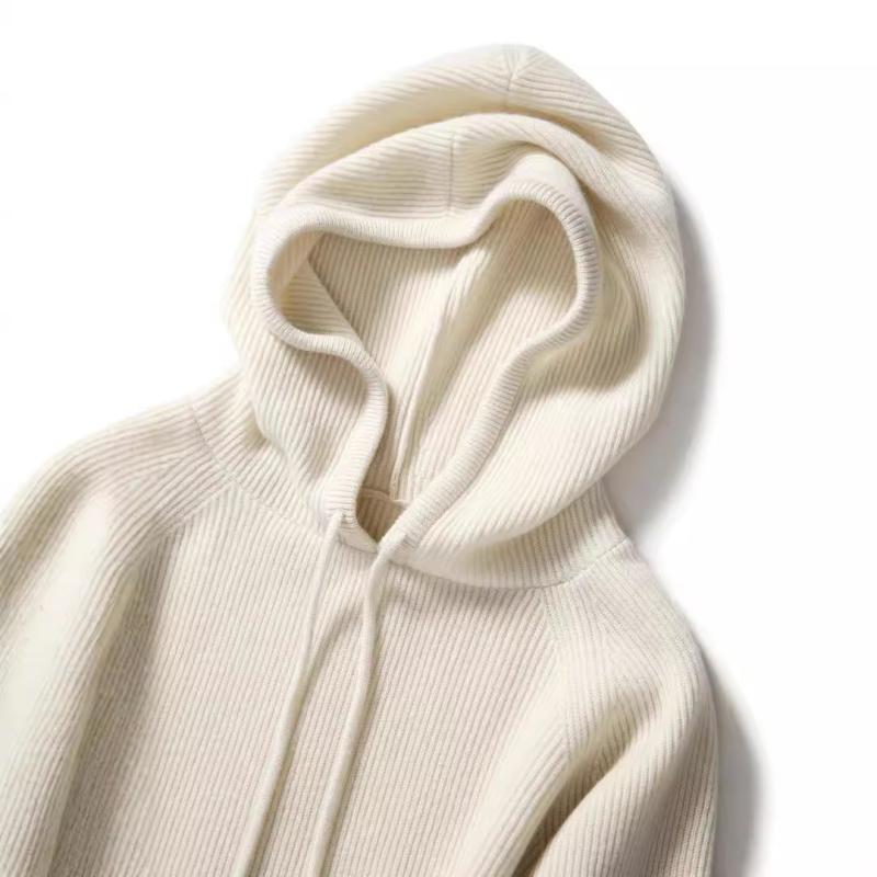 ニット レディース 秋冬 パーカー フード付き 厚手 トップス プルオーバー 長袖 ゆったり 暖か 無地 カジュアル かわいい 黄色 黒 ベージュ アイボリー