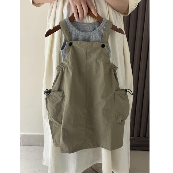 子供用セットアップ ワンピース 女の子 夏物 背当て サロペットスカート トップス 綿 無地 かわいい 90cm 100cm 110cm 120cm 130cm 140cm