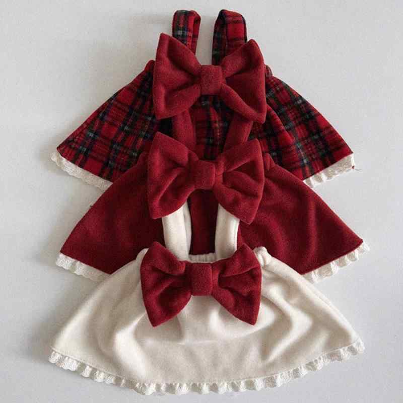 ワンピース キッズ 女の子 背当て付きスカート チェック柄 かわいい 秋冬 子供服 70 80 90 100 110 120cm