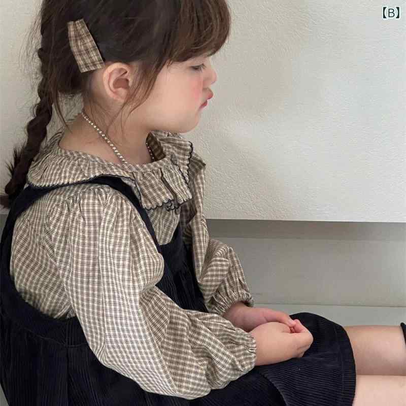 ワンピース 女の子 コーデュロイ ジャンパースカート セットアップ 長袖シャツ 春...