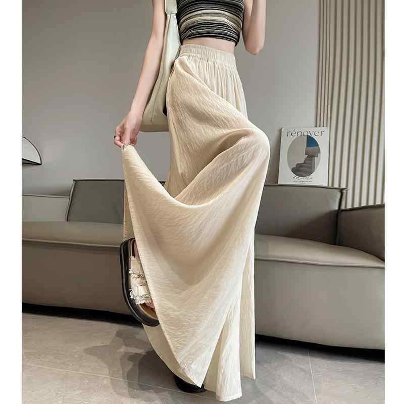 パンツ レディース ワイドパンツ 春夏 薄手 高見え 美脚 ロングパンツ ゆったり 接触冷感 ドレープ ブラック ピンク系 ホワイト