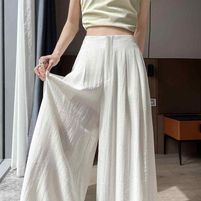 パンツ レディース 袴パンツ 春夏 薄手 ワイドパンツ 高見え ストレート イージーパンツ リネンパンツ 接触冷感 涼しい スラックス 黒 白 ベージュ カーキ