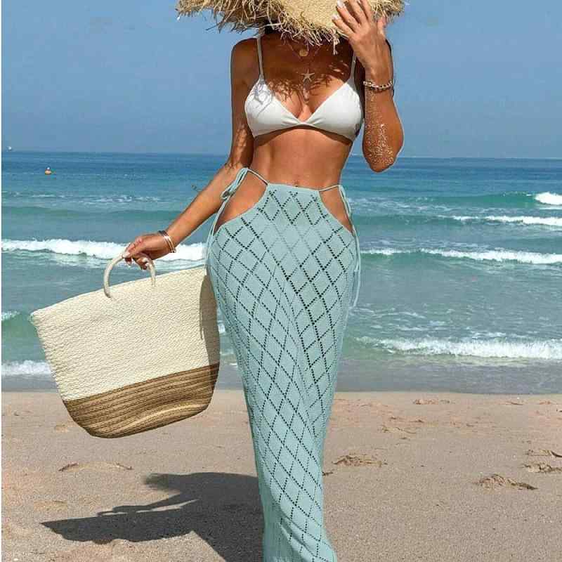 スカート レディース 女性用 セクシー ストリート 包臀 ロングスカート 幾何学模様 ポリエステル 浅ブ..