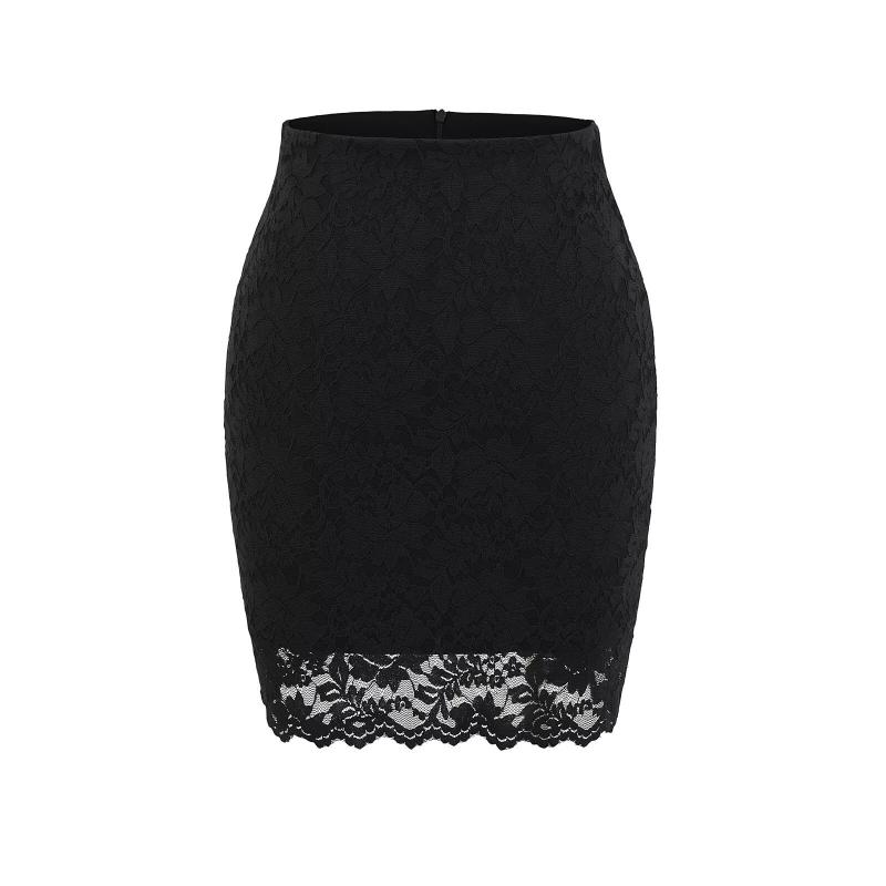 スカート レディース 春夏 レース タイトスカート ミニスカート ハイウエスト 無地 ポリエステル 通勤 ..