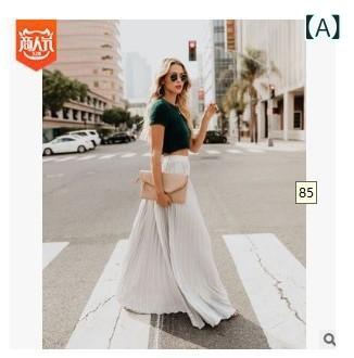 スカート レディース 大きいサイズ 中高腰 百褶スカート ロングスカート シフォンスカート ギャザースカート フレアスカート ホワイト レッド ブラック ピンク ワインレッド グリーン グレー