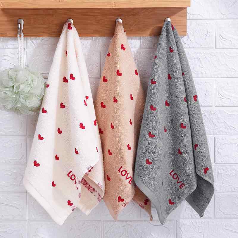 Face Towel - フェイスタオル 純棉 吸水 柔軟 厚手 洗顔用 大人用 家庭用 綿100% 32ゲージ 提花 断檔 100g-120g 34x74cm 白 灰 ピンク グリーン イエロー ブルー ベージュ コットン タオル フェースタオル コットンタオル 洗顔タオル 柔