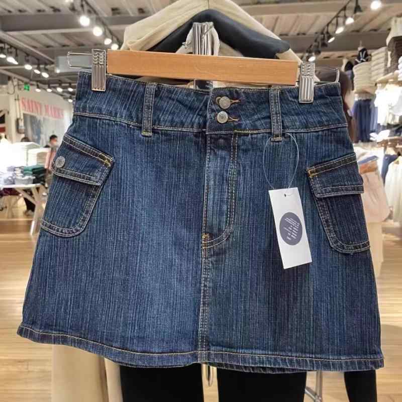 スカート レディース デニム ミニスカート タイトスカート ハイウエスト Aライン カジュアル 春夏 ブル..