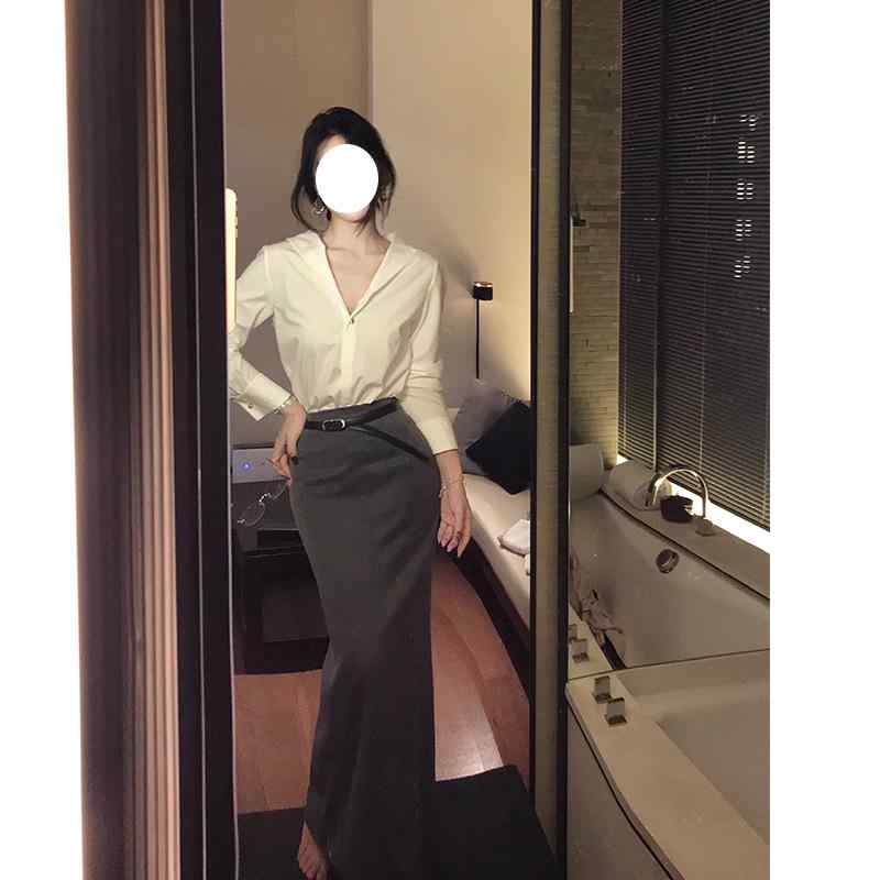 スカート レディース 高見え タイトスカート ロング丈 ポリエステル 切り替え 無地 エレガント スリッ..