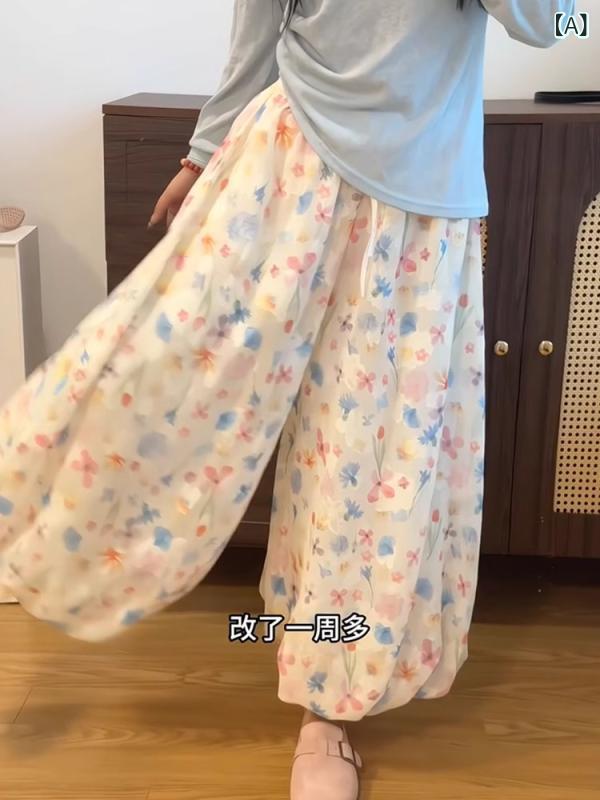 スカート レディース 大きいサイズ ゆったり 花柄 梨型 ズボン付きスカート ガウチョパンツ ワイドレッグパンツ 春夏 高見え 高品質 リラックス 普段使い