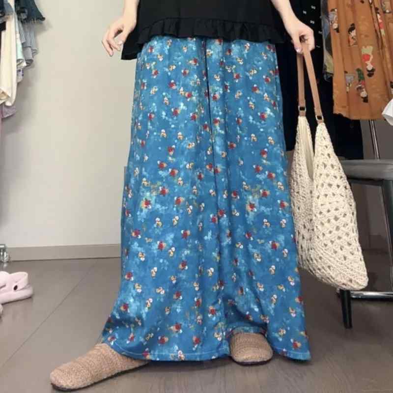 スカート レディース 婦人服 コットン 混紡 スカンツ ワイドレッグパンツ ガウチョパンツ ゆったり 大..