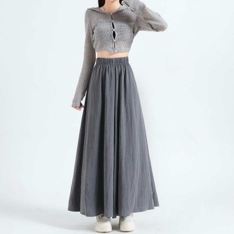 スカート レディース キュロット 春夏 接触冷感 薄手 ワイドレッグパンツ ゆったり ハイウエスト 8分丈 9分丈 黒 ブラック グレー ポリエステル 無地 カジュアル 通勤