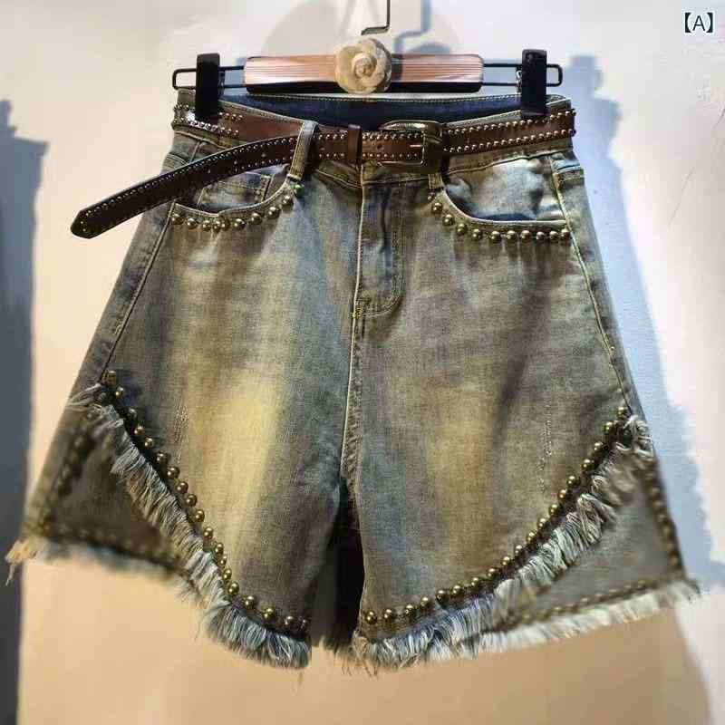 デニムパンツ レディース 高腰 切り替え 伸縮性 ダメージ加工 ジーンズ ジーパン ブルー ホワイト デニム 綿95%以上 2