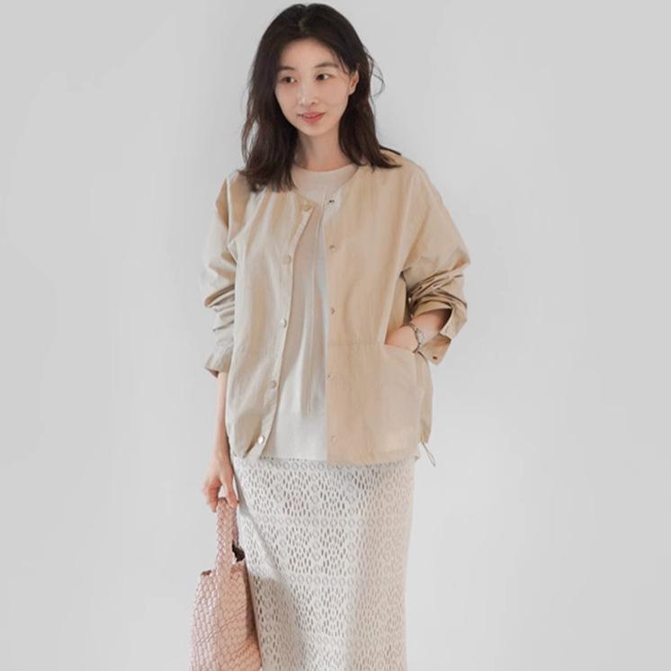 ジャケット レディース 野球 アウター 春秋 韓国風 ゆったり カジュアル ブラック 黒 杏色 きれいめ 上着