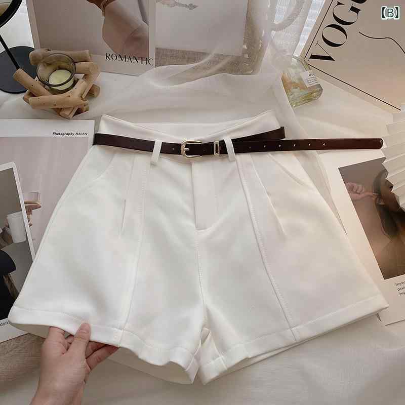 ショートパンツ レディース 韓国風 ワイドレッグパンツ ポリエステル 高見え キュ...