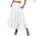 スカート レディース ボヘミアン ティアード Aライン ロングスカート シフォン 褶皱 白 ホワイト 赤 レッド 黒 ブラック 青 ブルー 紺 ネイビー ピンク 豆グリーン S M L XL XXL 通勤 普段使い