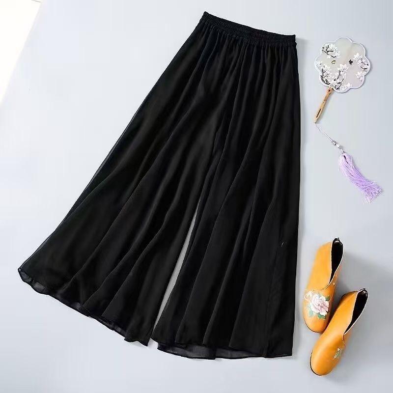 パンツ レディース ワイドレッグパンツ シフォン 高見え 美脚 ゆったり スラックス マキシ丈 春夏 きれいめ オフィスカジュアル