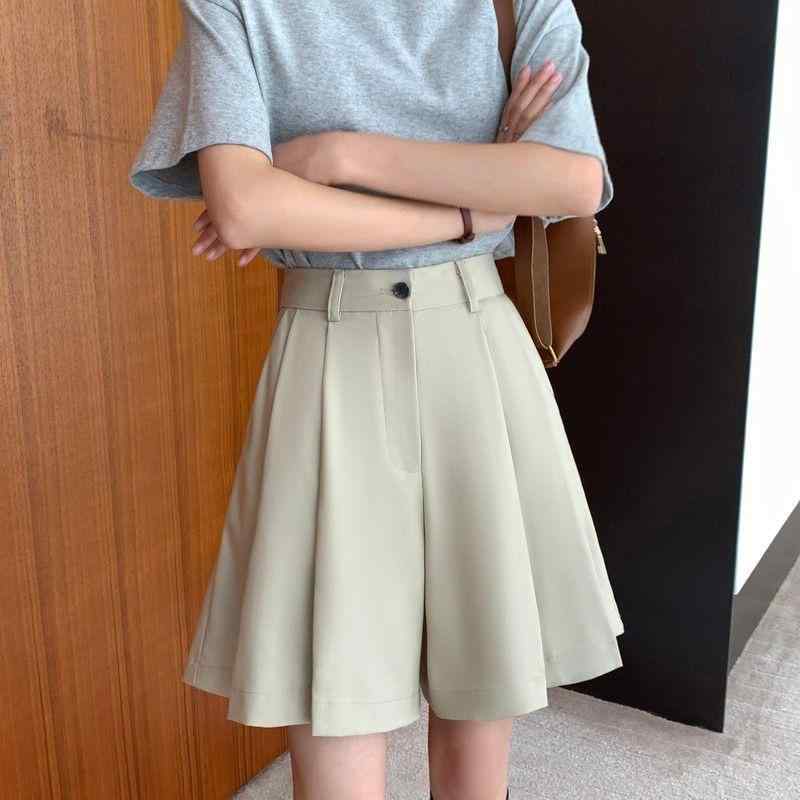 ショートパンツ レディース ポリエステル 百褶 キュロットスカート カジュアル ワイドレッグパンツ 春 ..