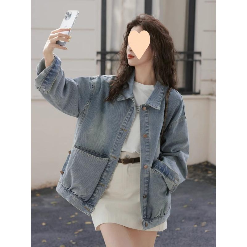 デニムジャケット レディース Gジャン ジージャン ブルゾン アウター トップス 長袖 ゆったり 普段使い 通勤用 春秋 カジュアルスタイル かわいい おしゃれ コットン デニム