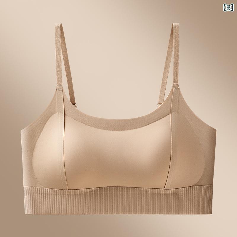 ブラジャー レディース 接触冷感 カップ付き キャミソール ベスト チューブトップ インナー 小胸 厚手 パッド ずれ防止 美背 見せブラ ブラック ベージュ 肌色 シャンパン