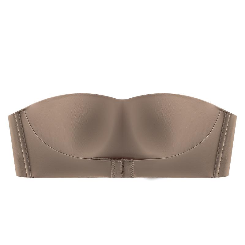 ブラジャー レディース チューブトップ ストラップレス ずれ落ち防止 小胸 盛れる ノンワイヤー ニッケルフリー ベージュ ブラック(4.0)