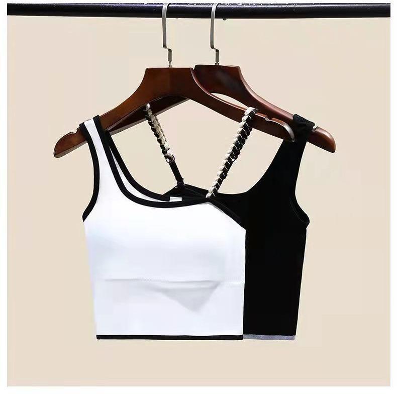 タンクトップ レディース シームレス チューブトップ スポーツブラ インナー 美背 肌着 無地 ヨガウェア キャミソール 白 黒 ベージュ