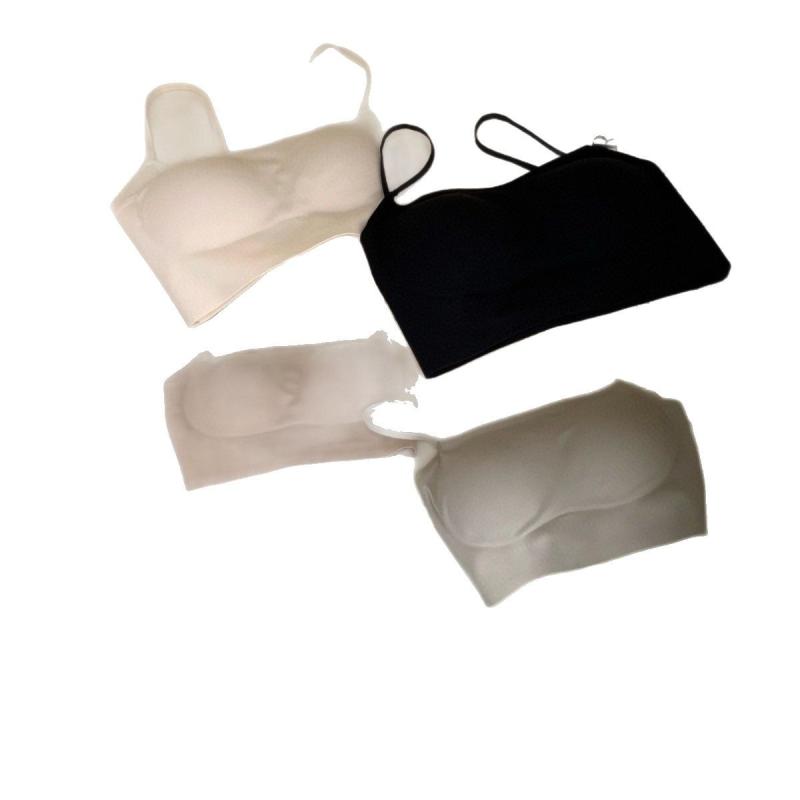 ブラジャー レディース チューブトップ 3/4カップ 薄型 接触冷感 インナー ずれ落ち防止 無地 シンプル..