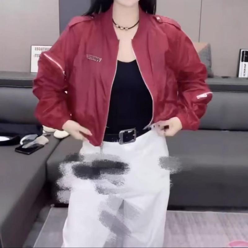 ジャケット レディース 長袖 無地 カジュアル ショート丈 ブルゾン ジャンパー ジップアップ ライトアウター 日韓スタイル ゆったり 薄手 M L XL 2XL 3XL